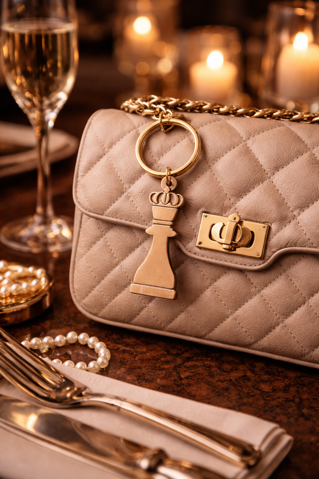 Queens Piece Key Ring