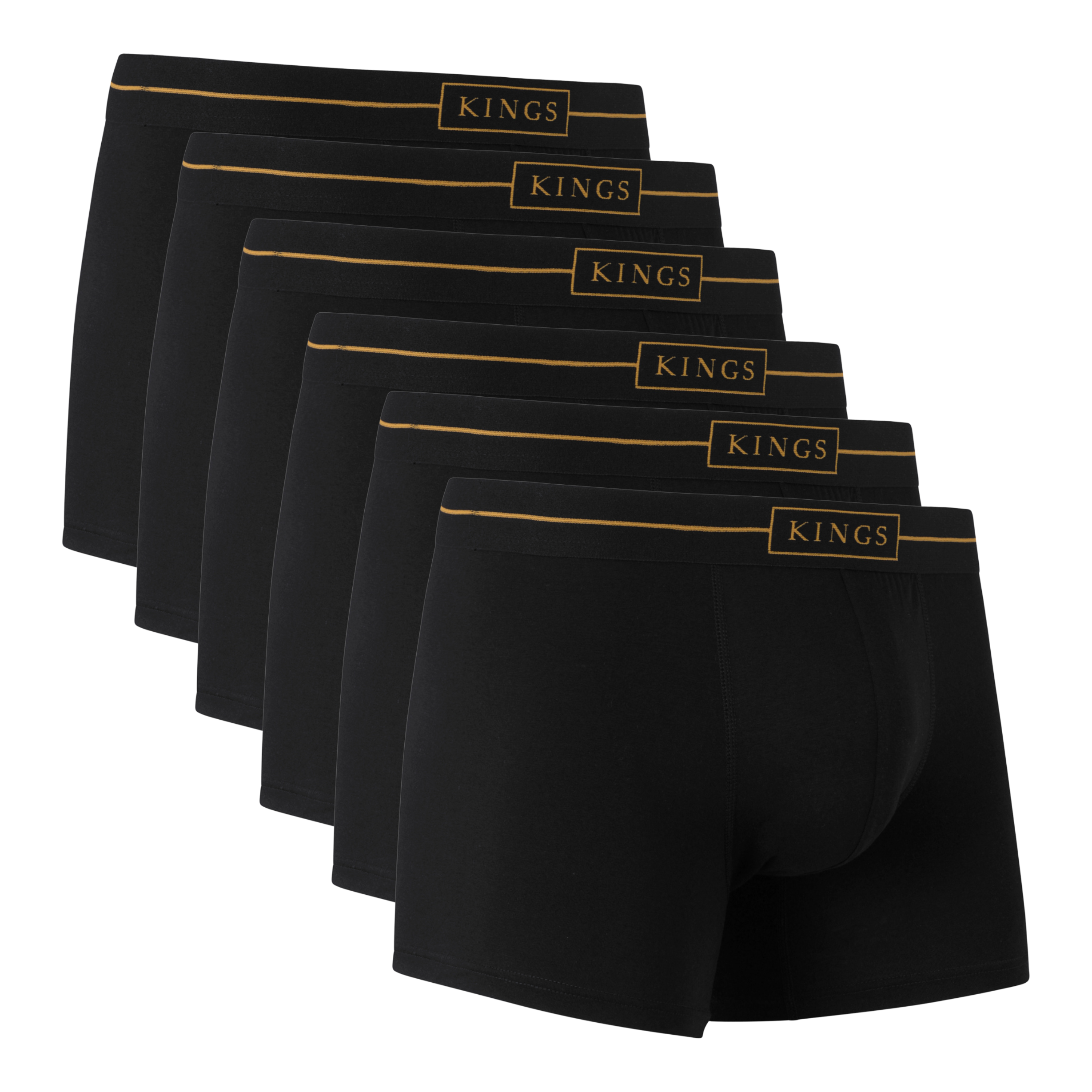 KINGS Black Boxer Briefs - 6 Pack