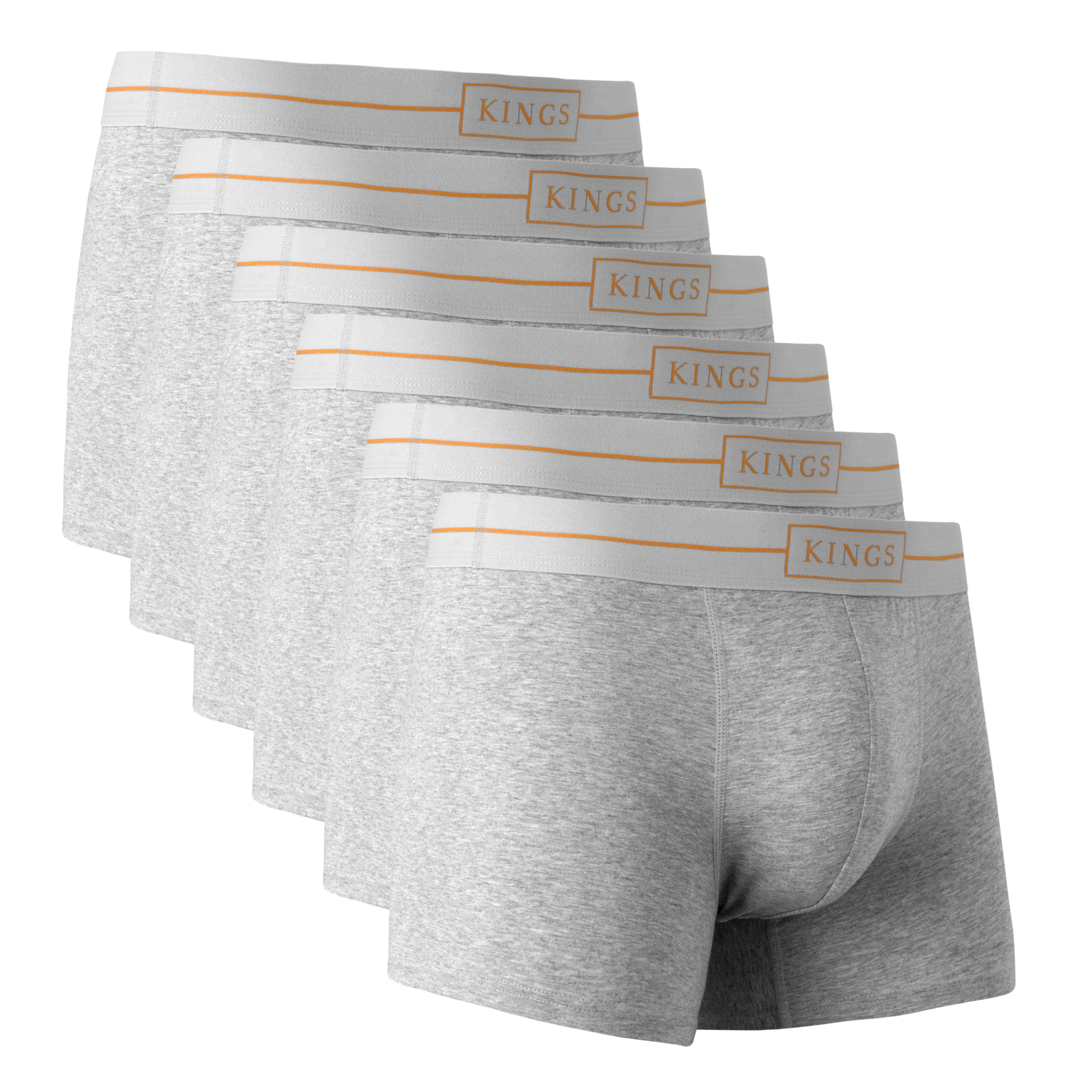 KINGS Grey Boxer Briefs - 6 Pack