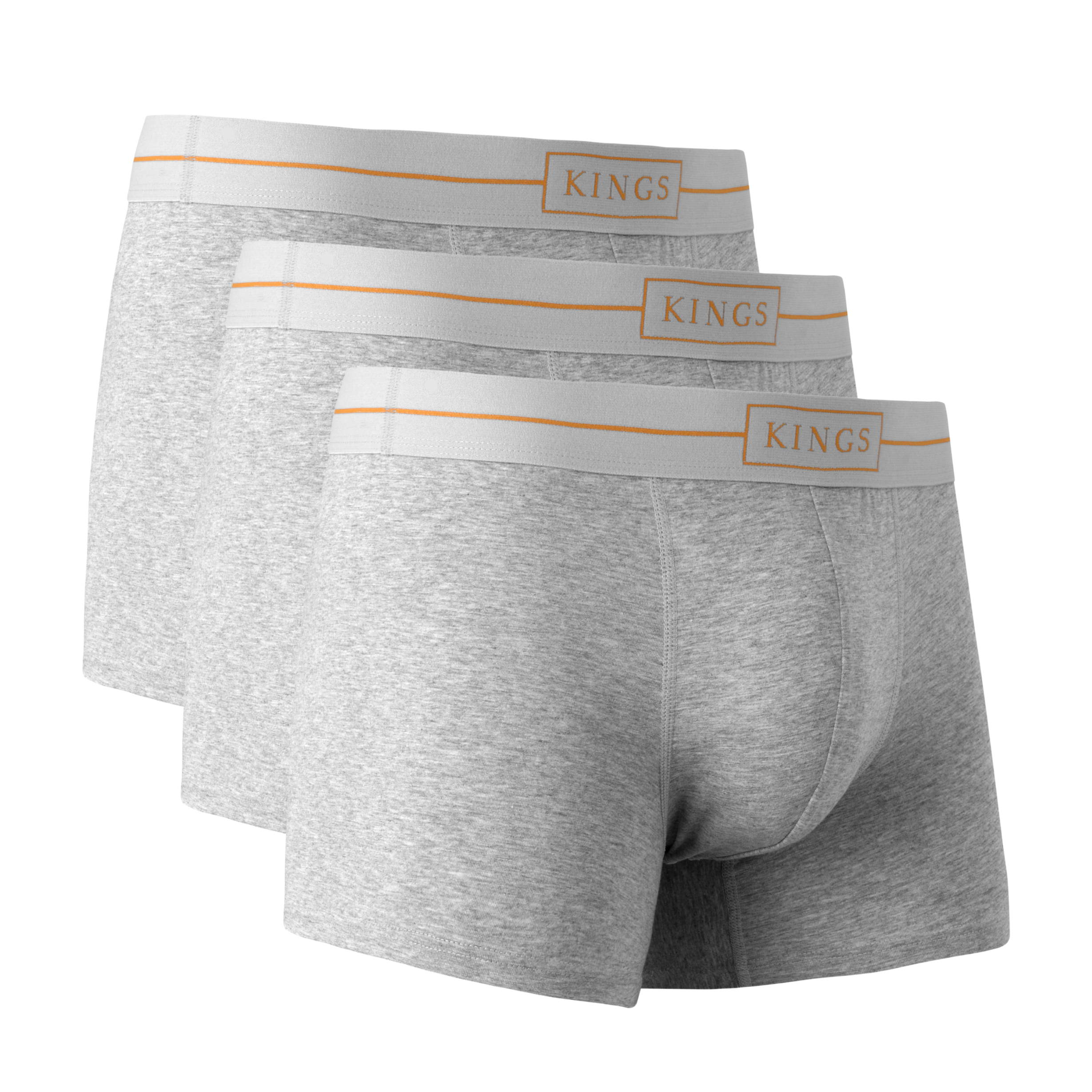 KINGS Grey Boxer Briefs - 3 Pack